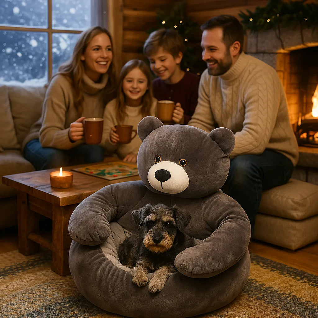 Hundebett Beruhigend | Flauschiges Winter-Kuschelbett mit anpassbaren Armen