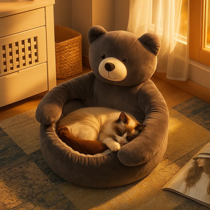 Hundebett Beruhigend | Flauschiges Kuschelbett mit anpassbaren Armen