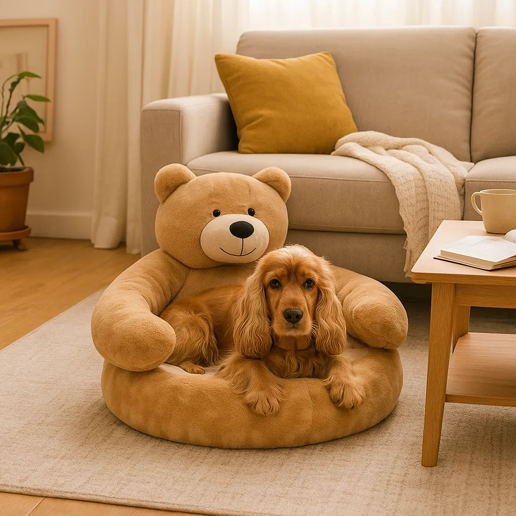 Hundebett Beruhigend | Flauschiges Kuschelbett mit anpassbaren Armen