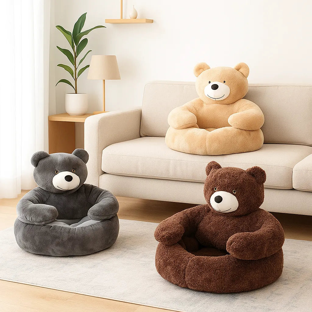 Hundebett Beruhigend | Flauschiges Winter-Kuschelbett mit anpassbaren Armen