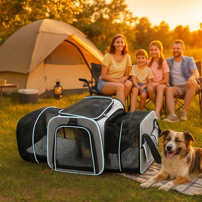 Hundetransporttasche faltbar - Atmungsaktive &amp; sichere Reisetasche