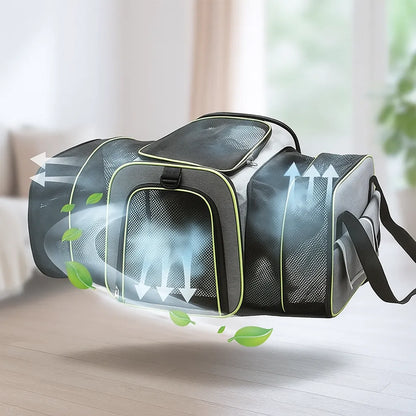 Hundetransporttasche faltbar - Atmungsaktive &amp; sichere Reisetasche