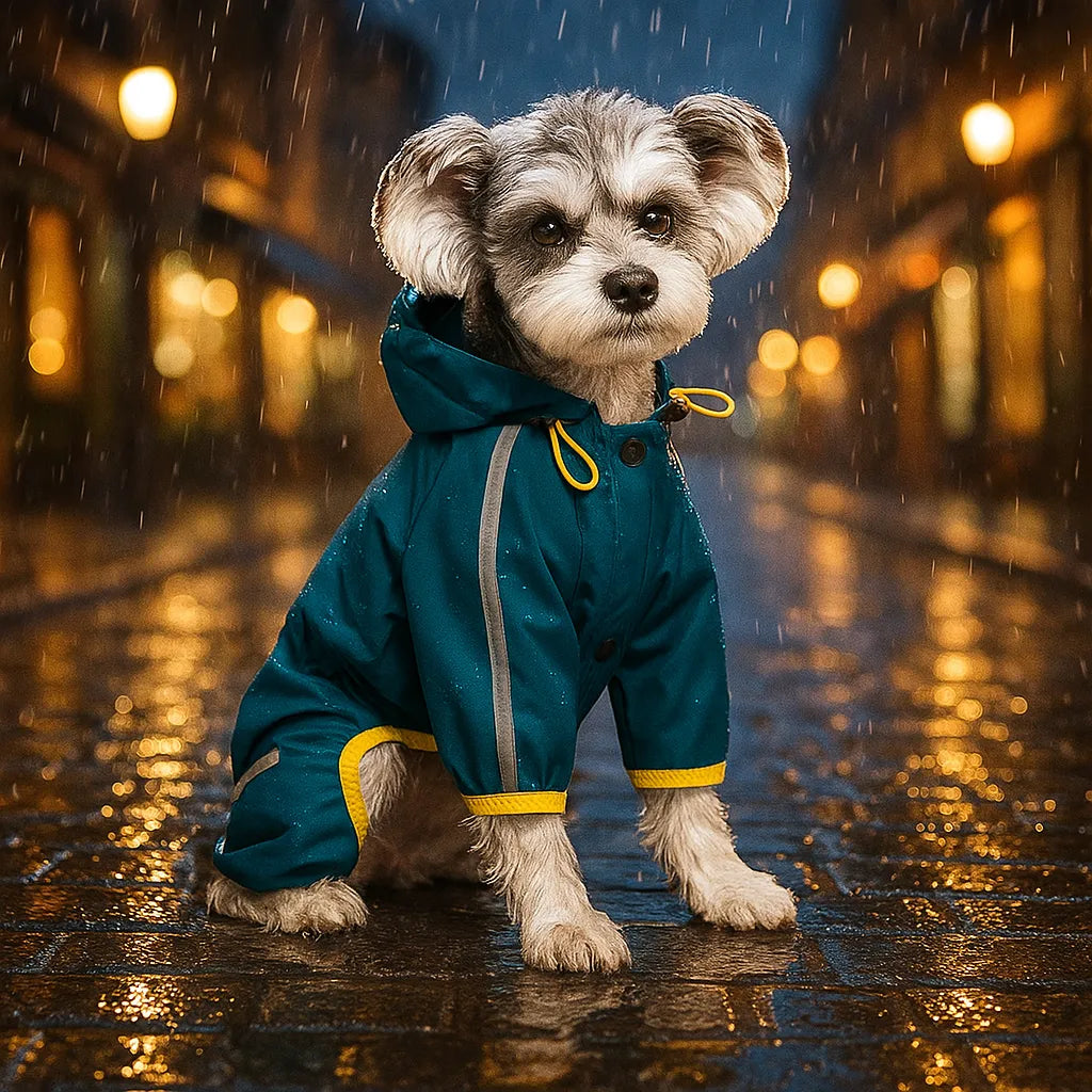 Wasserdichte Hunde-Regenjacke - Reflektierender Regenmantel für Sichtbarkeit