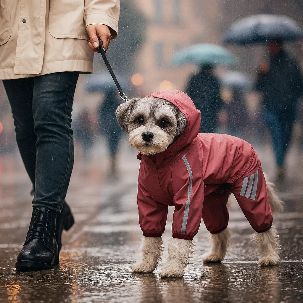 Wasserdichte Hunde-Regenjacke - Reflektierender Regenmantel für Sichtbarkeit