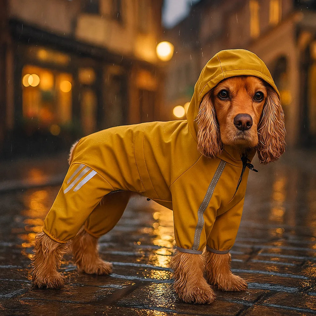 Wasserdichte Hunde-Regenjacke - Reflektierender Regenmantel für Sichtbarkeit