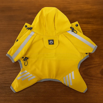 Wasserdichte Hunde-Regenjacke - Reflektierender Regenmantel für Sichtbarkeit