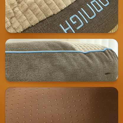 Hundebett mit Rand - Kuscheliges Hundekissen mit erhöhter Kopfstütze