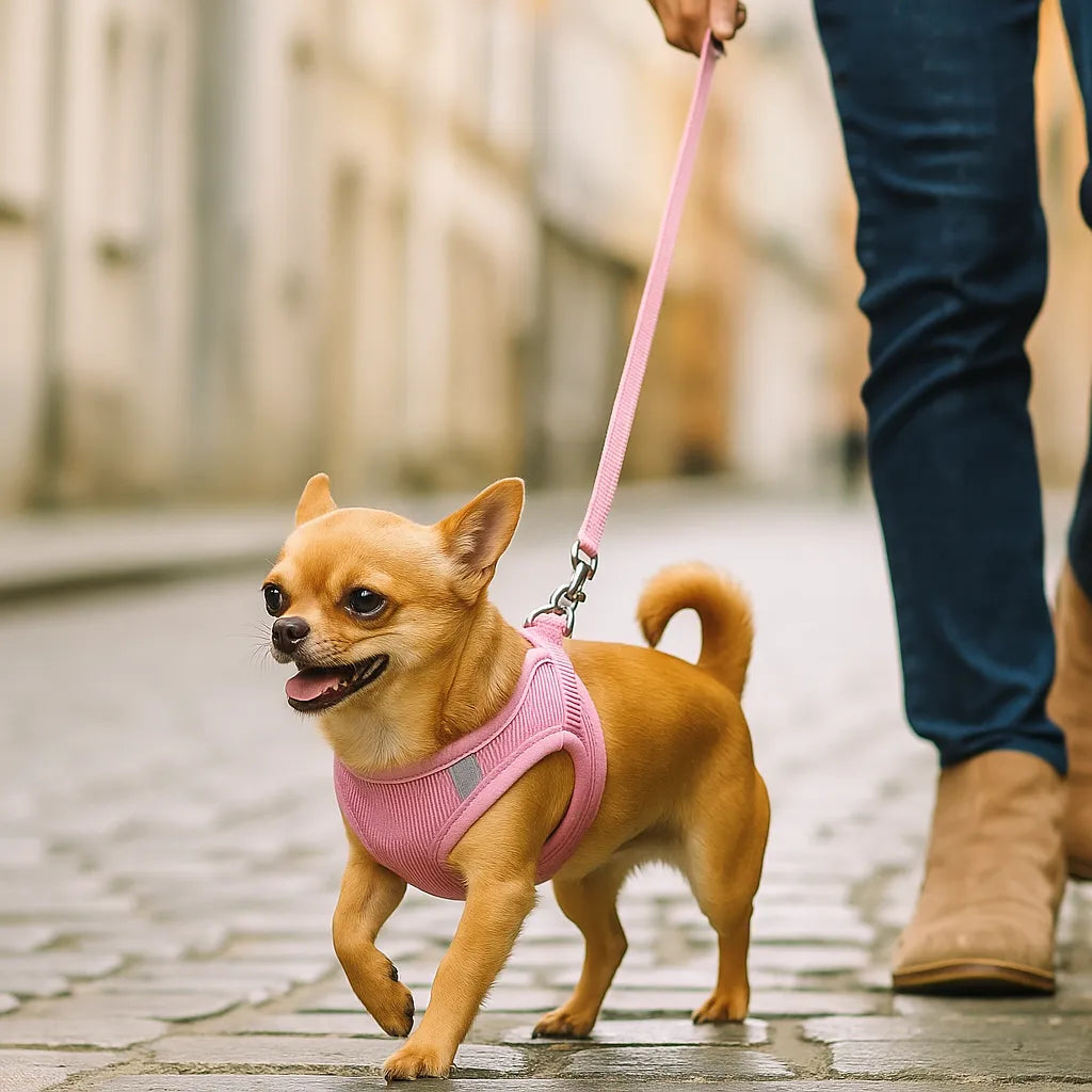 Hundegeschirr mit Leine | Atmungsaktiv, verstellbar &amp; reflektierend