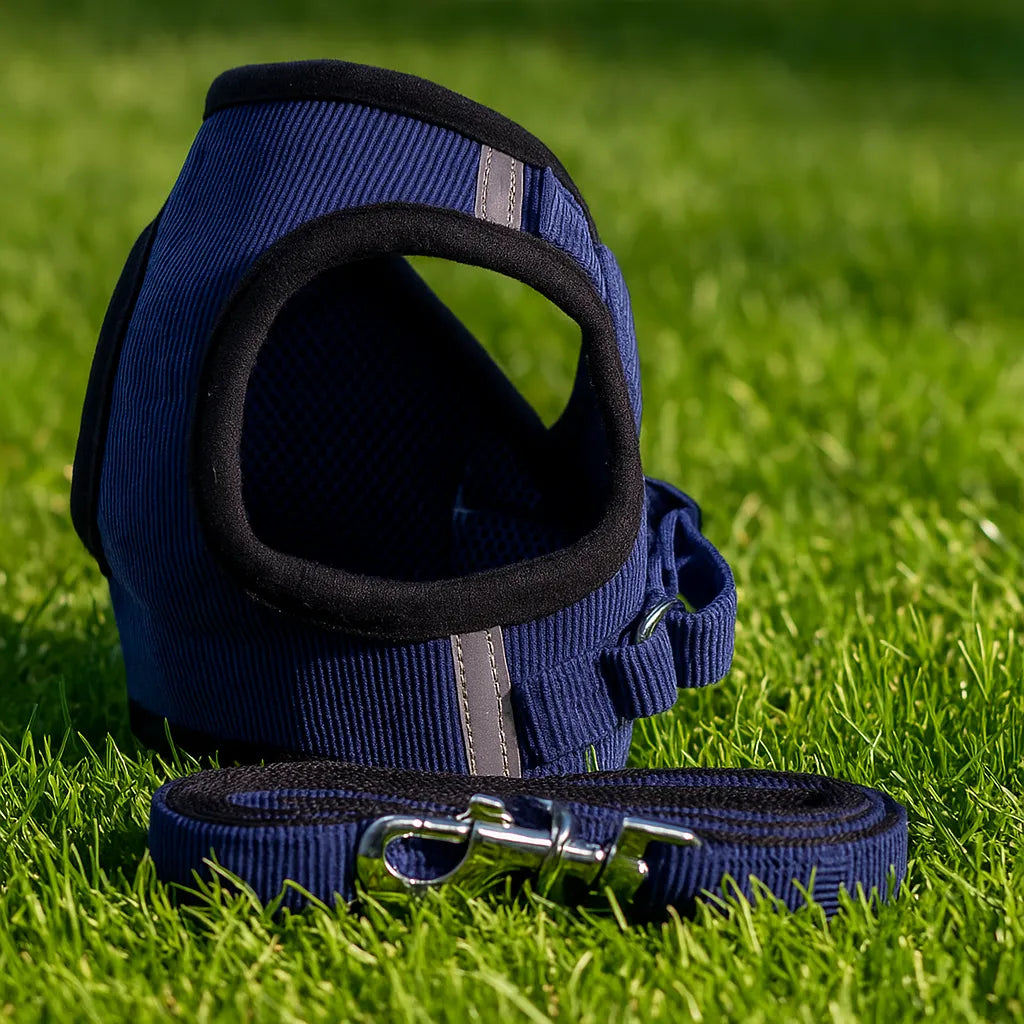 Hundegeschirr mit Leine | Atmungsaktiv, verstellbar &amp; reflektierend