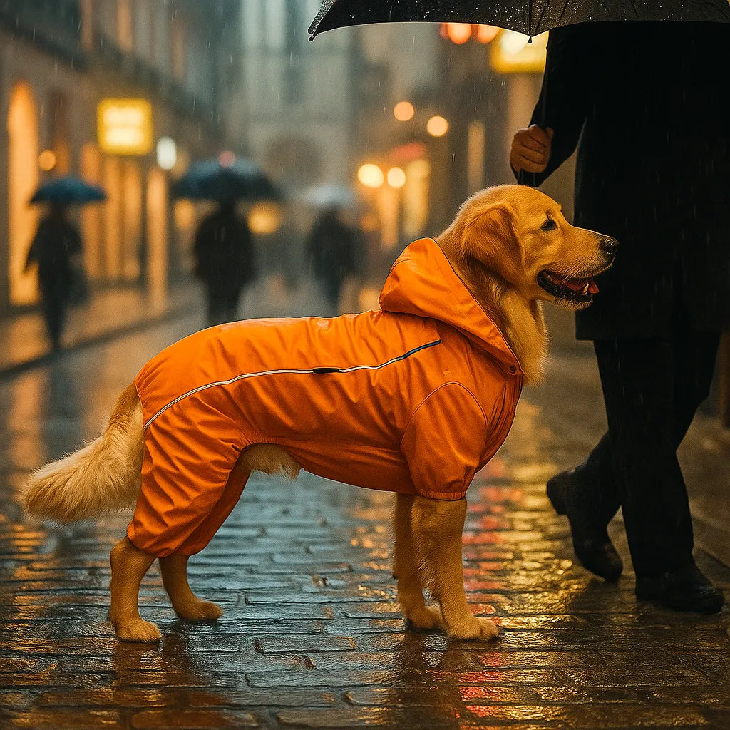 Hunde regenmantel mit Beinen | Wasserdicht &amp; reflektierend
