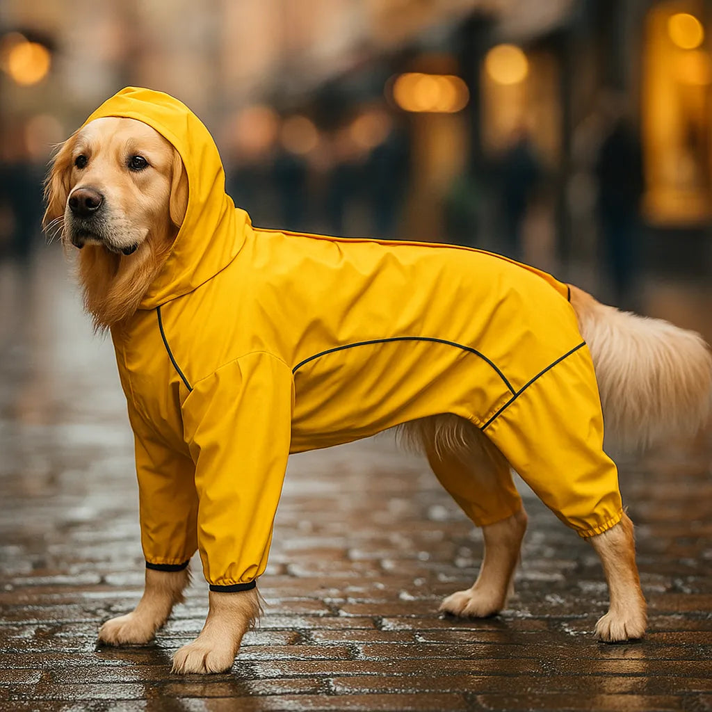 Hunde regenmantel mit Beinen | Wasserdicht &amp; reflektierend