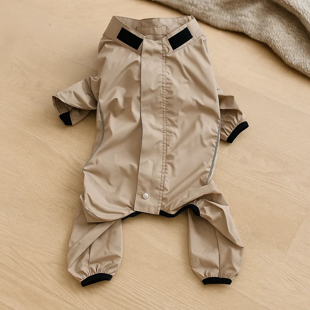 Hunde regenmantel mit Beinen | Wasserdicht &amp; reflektierend