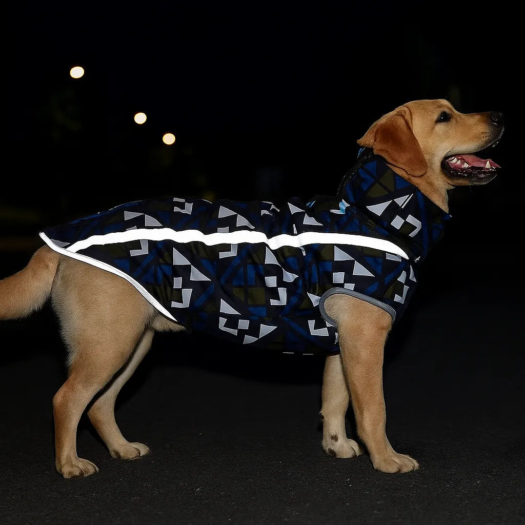 Hundejacke Winter | Wasserdicht, warm &amp; reflektierend mit Bauchschutz