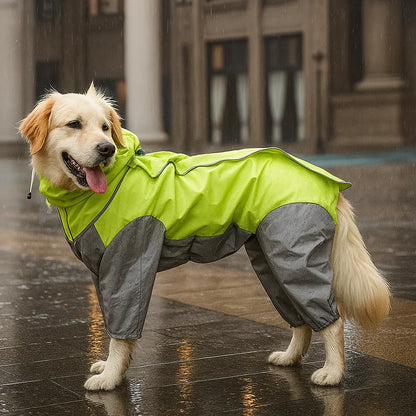 Wasserdichte Hunde regenjacke | Leichter Hundejumpsuit mit Beinen