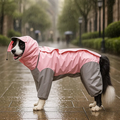 Wasserdichte Hunde regenjacke | Leichter Hundejumpsuit mit Beinen