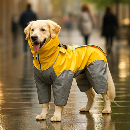 Wasserdichte Hunde regenjacke | Leichter Hundejumpsuit mit Beinen