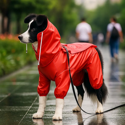 Wasserdichte Hunde regenjacke | Leichter Hundejumpsuit mit Beinen