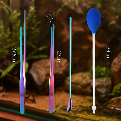 Futterpinzette Reptilien | Edelstahl Futterzange 4er-Set