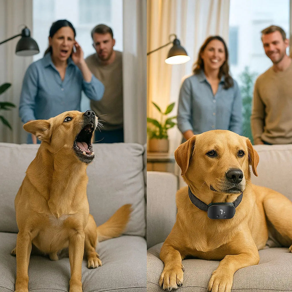 Antibellhalsband Hund | Vibration &amp; Ton | Wasserdicht mit Akku