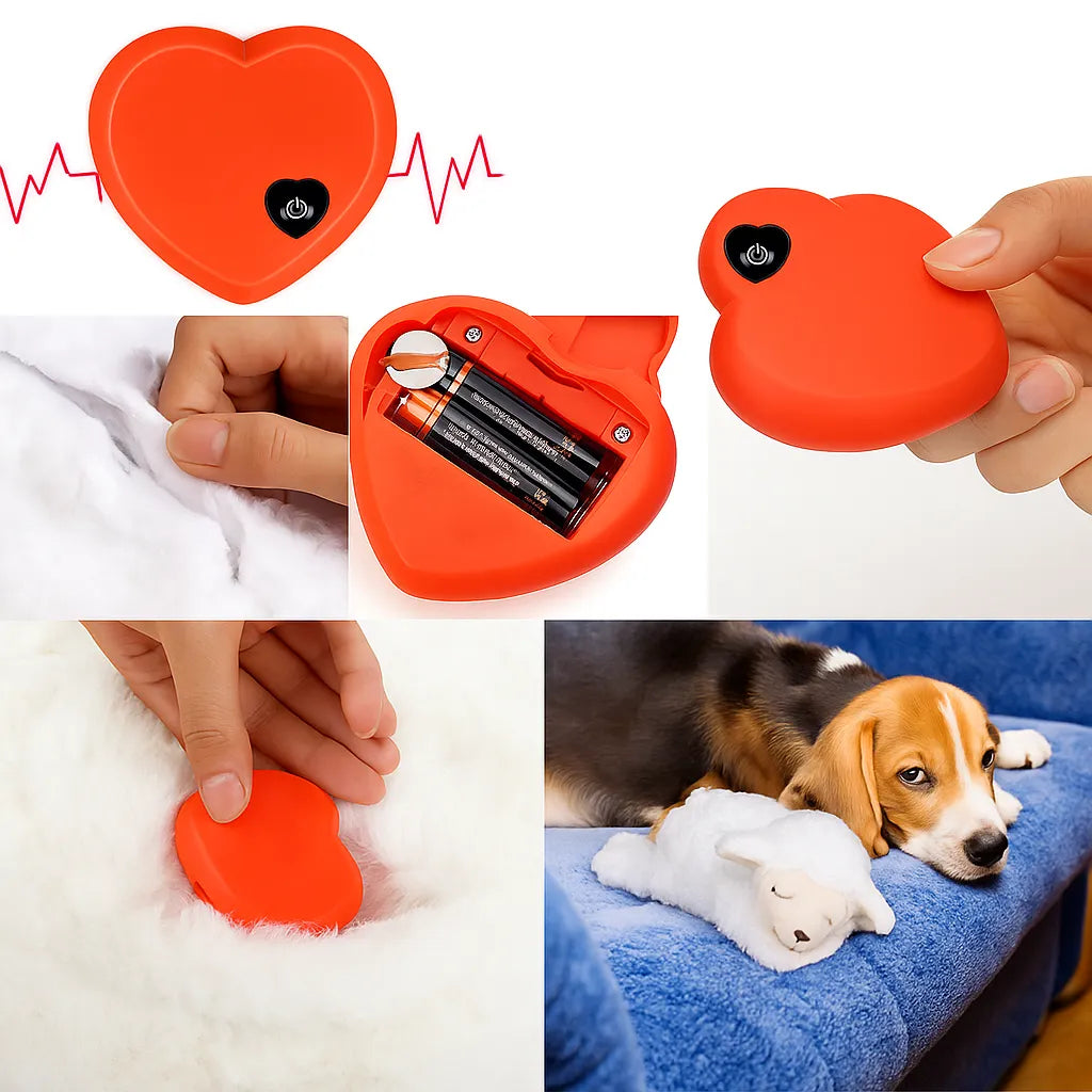 Hundespielzeug mit Herzschlag für Welpen | Kuscheltier gegen Trennungsangst &amp; Stress