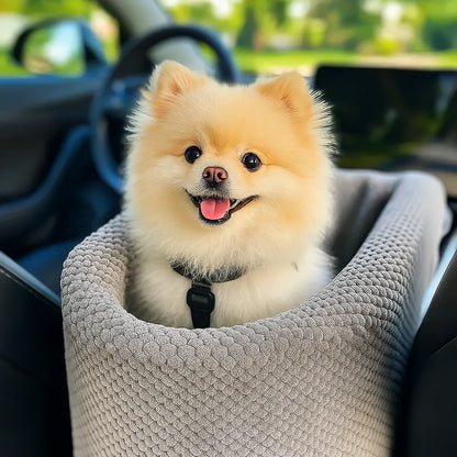 Hunde Autositz | Sicher mit Anschnallgurt &amp; Polsterung