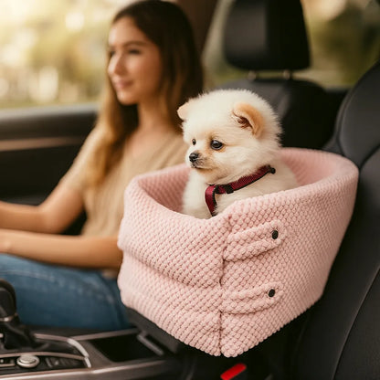 Hunde Autositz | Sicher mit Anschnallgurt &amp; Polsterung