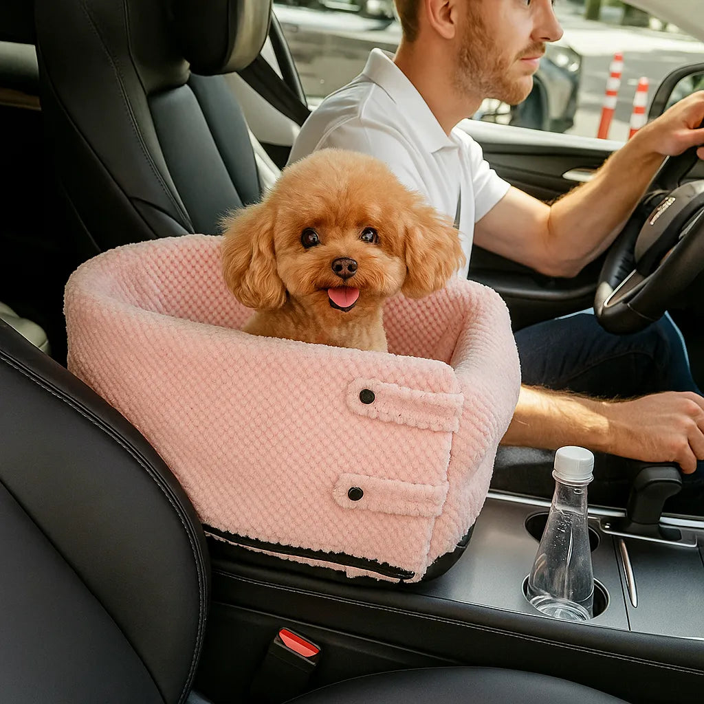 Hunde Autositz | Sicher mit Anschnallgurt &amp; Polsterung