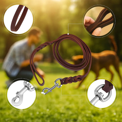 Hundeleine aus Leder | Weiche Handschlaufe | Robust &amp; langlebig