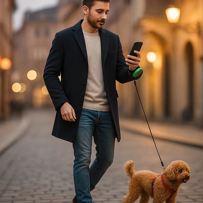 Hundeleine freihändig | Mit Handschlaufe &amp; Stoppfunktion | 3 m für Hunde bis 25 kg