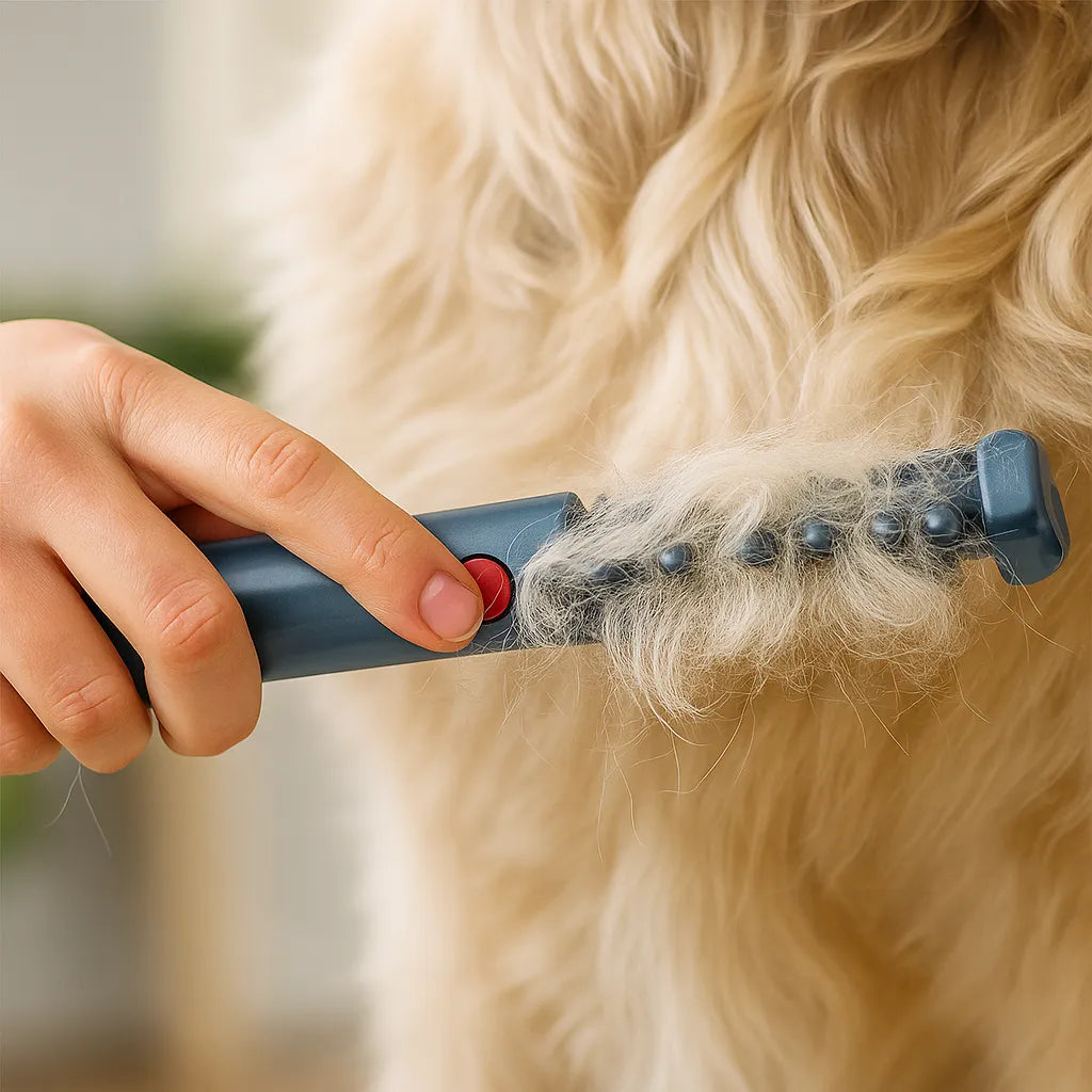 Fellbürste Hund elektrisch | Sanftes Entfilzen &amp; Entknoten