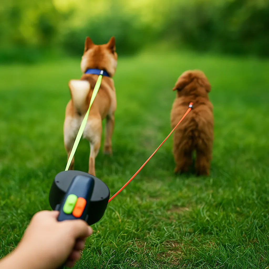 Doppelleine für 2 Hunde | Robust mit Drehgelenk &amp; LED-Licht