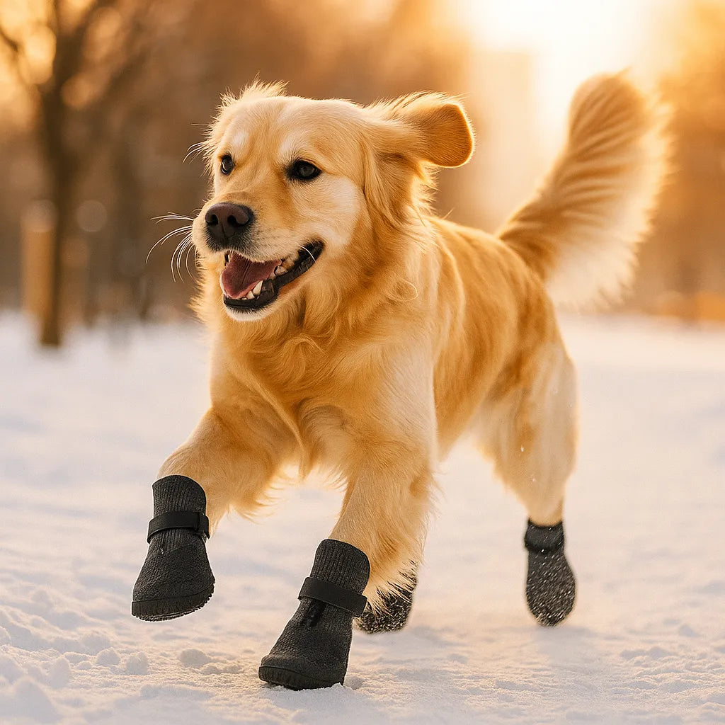 Hundeschuhe Winter wasserdicht – warm gefüttert &amp; rutschfest