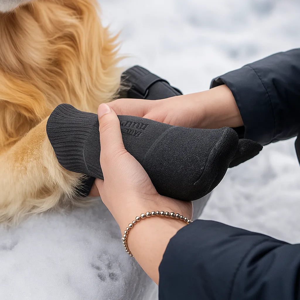 Hundeschuhe Winter wasserdicht – warm gefüttert &amp; rutschfest