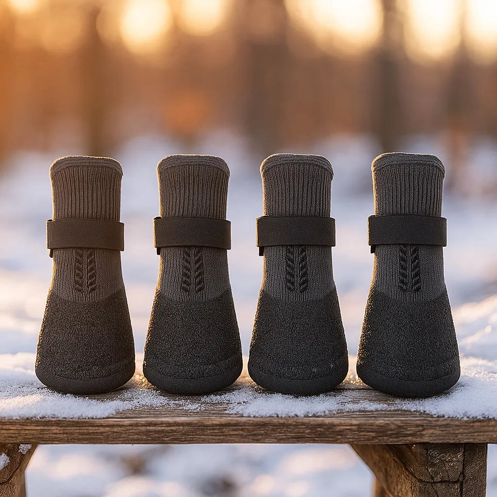 Hundeschuhe Winter wasserdicht – warm gefüttert &amp; rutschfest