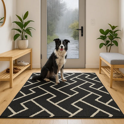 Schmutzfangmatte Hund – saugfähige &amp; rutschfeste Fußmatte waschbar