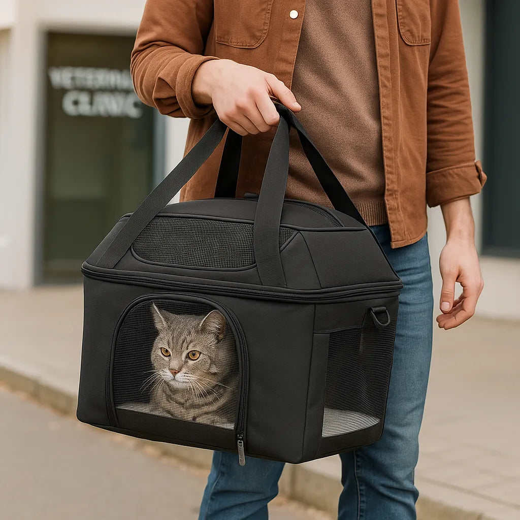 Transportbox Katze faltbar | Leicht &amp; atmungsaktiv