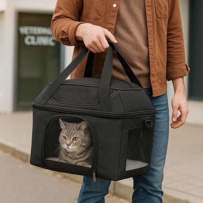 Transportbox Katze faltbar | Leicht &amp; atmungsaktiv