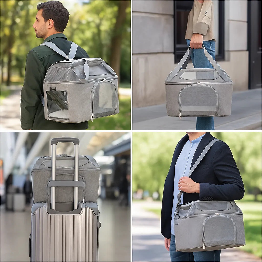 Transportbox Katze faltbar | Leicht &amp; atmungsaktiv