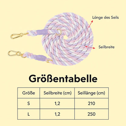 Hundeleine Baumwolle handgefertigt | Verstellbar, langlebig &amp; waschbar