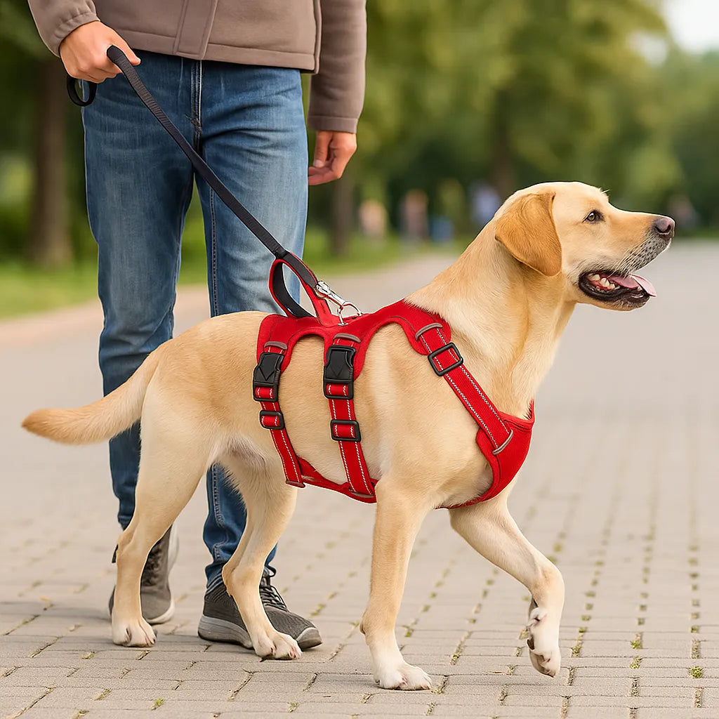Hundegeschirr gepolstert &amp; reflektierend | Anti-Zieh Brustgeschirr