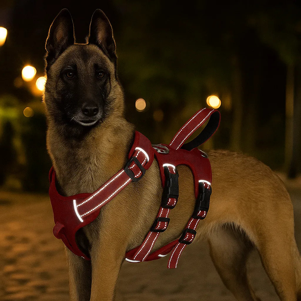 Hundegeschirr gepolstert &amp; reflektierend | Anti-Zieh Brustgeschirr