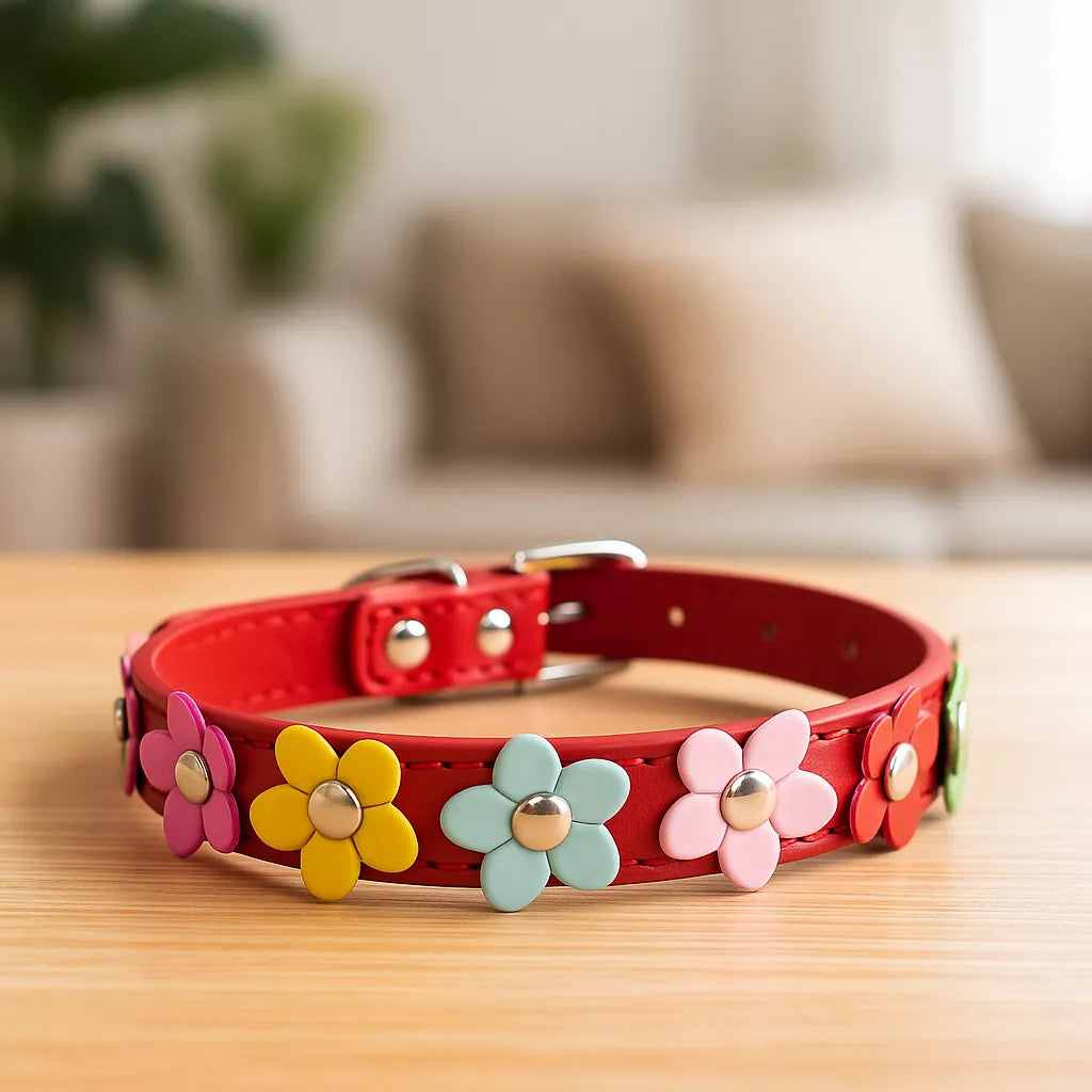 Katzenhalsband verstellbar | Weich mit Sicherheitsverschluss &amp; Blumenmuster
