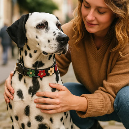 Hundehalsband verstellbar | Robust &amp; weich mit Blumenmuster