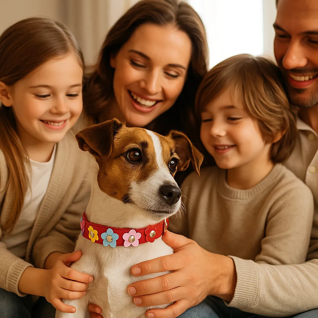 Hundehalsband verstellbar | Robust &amp; weich mit Blumenmuster