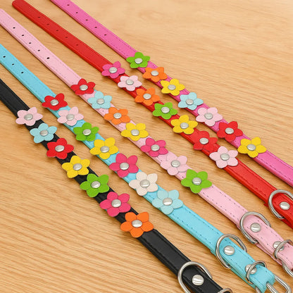 Hundehalsband verstellbar | Robust &amp; weich mit Blumenmuster