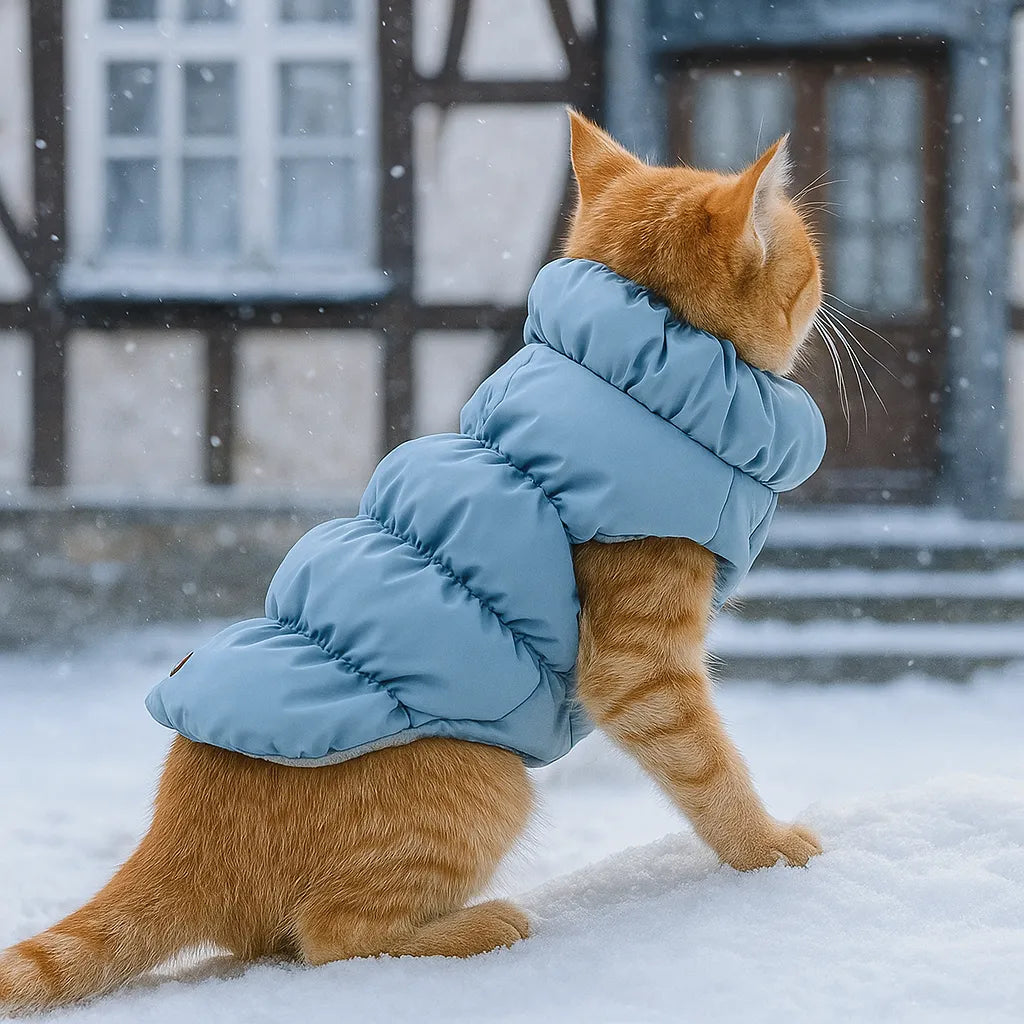 Katzenmantel warm &amp; wattiert | Wasser- &amp; windabweisend