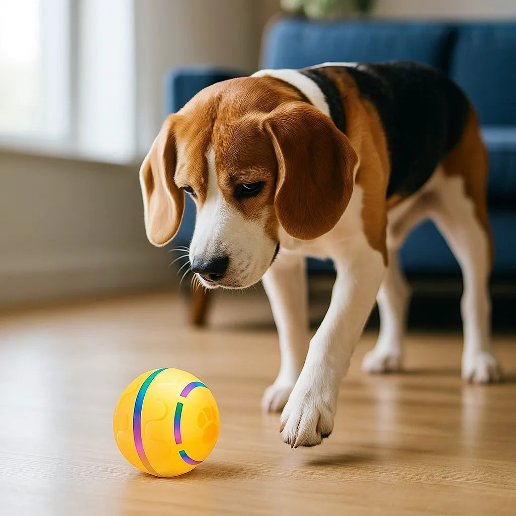 Hundespielzeug interaktiv | Selbstrollender LED Ball für Hunde