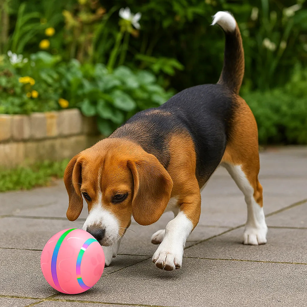Hundespielzeug interaktiv | Selbstrollender LED Ball für Hunde
