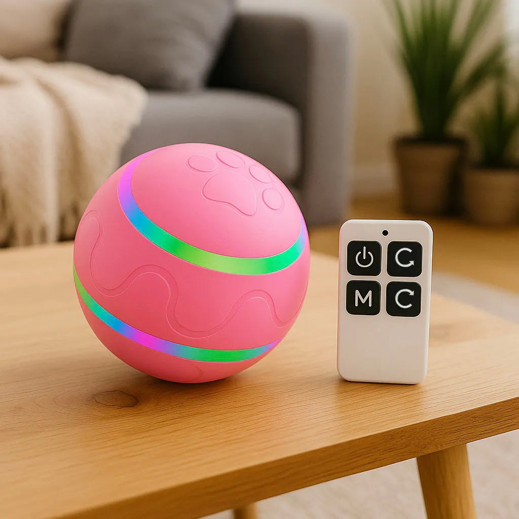 Hundespielzeug interaktiv | Selbstrollender LED Ball für Hunde