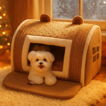 Hundebett &amp; Hundehütte in einem | Sicher &amp; gemütlich